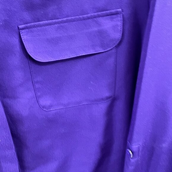 Chicos Women Top 1 Medium Button Front Roll Tab Long Sleeve Shirt Pocket - Picture 5 of 12